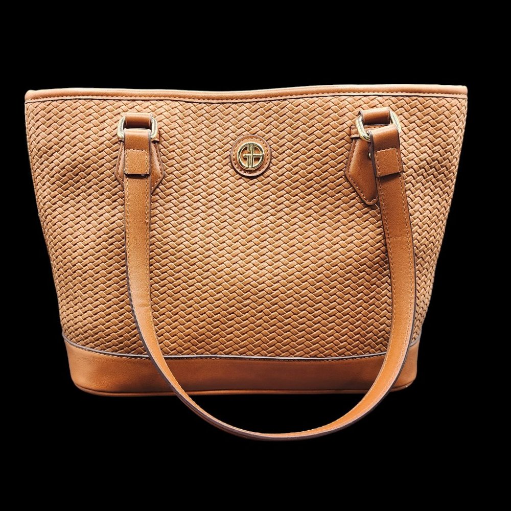 Giani Bernini Womens Woven Tote, Tan ,One Size
